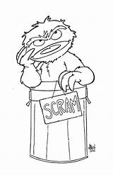 Oscar Grouch Coloring Pages Drawing Popular Getdrawings Getcolorings sketch template