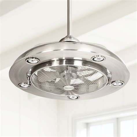modern ceiling fan  light led remote brushed nickel living room kitchen ebay