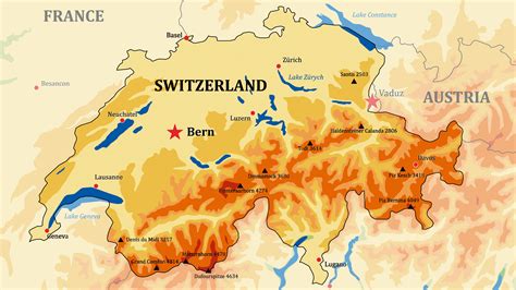 mapa politico de suiza
