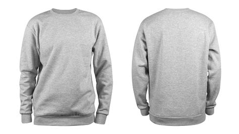 mens grey blank sweatshirt templatefrom  sides natural shape  invisible mannequin