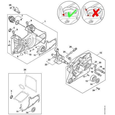 stihl ms  chainsaw ms    parts diagram crankcase