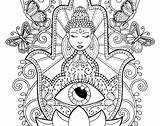 Hamsa Coloring Hand Pages Printable Getcolorings Colouring Color Getdrawings sketch template