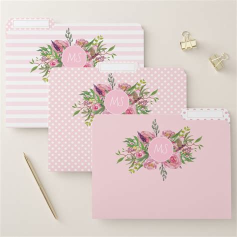 pretty pink file folder set zazzlecom pink pink themes pretty
