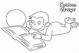 Coloring George Curious Pages Reading Printable Friends Kids sketch template