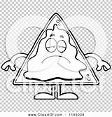Depressed Mascot Nacho Outlined Coloring Clipart Cartoon Vector Thoman Cory sketch template