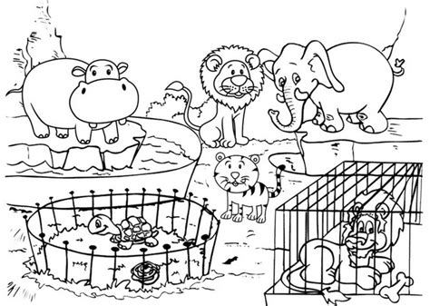 zoo cage page coloring pages