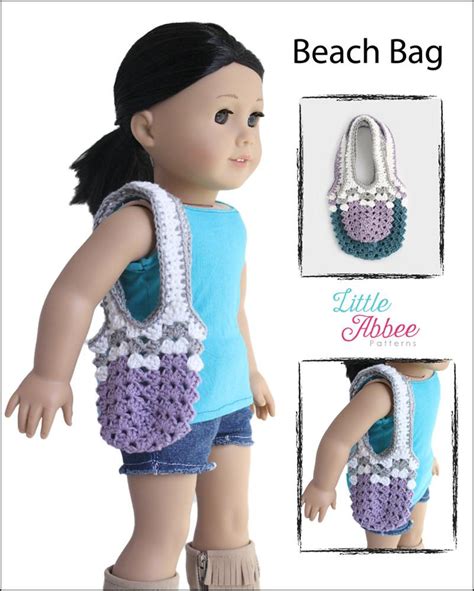 Little Abbee Beach Bag Doll Clothes Pattern 18 Inch American Girl Dolls