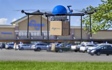 kroger  drone express partner  provide grocery delivery  drone uas vision