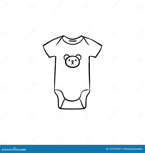 newborn baby wear hand drawn outline doodle icon stock vector