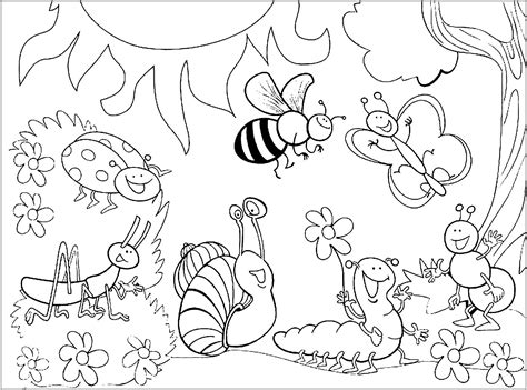 nature insects kids coloring pages
