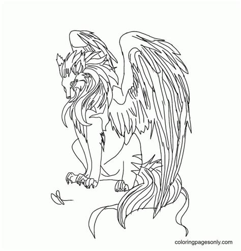 cute winged wolf coloring pages  printable coloring pages