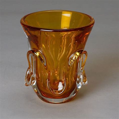 Amber Art Glass Vase Item 1118