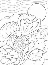 Coloring Mermaid Pages Tail Waves Ocean Mermaids Tails Printable Color Getcolorings Category Rocks Getdrawings Drawing Navigation Posts sketch template