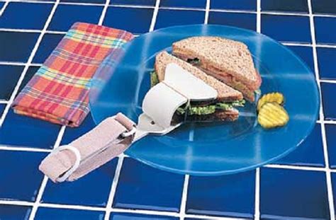 sandwich holder eating utensil clamp   disabled