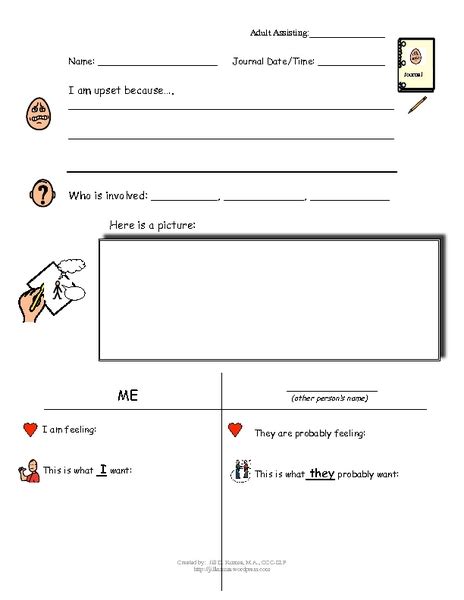 journal template worksheet  kindergarten  grade lesson planet