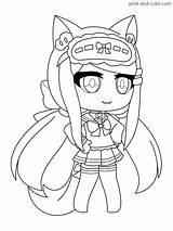 Gacha Life Coloring Pages Color Print Character sketch template