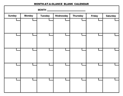 prinable blank monthly calendar calendar template printable