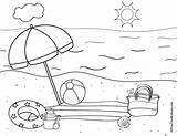 Coloring Beach Printable Sheet Fun Activity Pages Summer Sheets Preschool Planesandballoons Cute sketch template