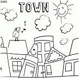 Town Pages Coloring Colorings Print sketch template