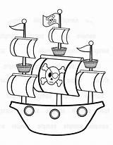 Pirate Ship Drawing Coloring Simple Pages Sunken Easy Kids Drawings Ships Pearl Boat Caravel Clipart Colouring Sketch Printable Color Crafts sketch template