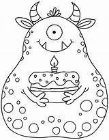 Monster Coloring Pages Monsters Birthday Cute Kids Party Little Google Colouring Para Cartoon Templates Katehadfielddesigns Printable Stamps Digi Happy Clipart sketch template