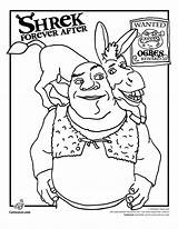 Shrek Coloring Esel Donkey Coloriages Bhe sketch template