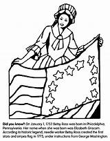 Betsy Ross Coloring Flag Pages Crayola Color Kids Franklin Benjamin History Print American Au Gif Flags Colonial La Comments sketch template
