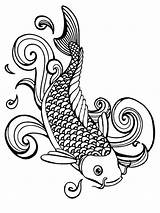 Fish Coloring Koi Pages Adult Adults Printable Drawing Realistic Color Outline Getdrawings Getcolorings Simple Recommended Line sketch template