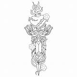 Dagger Tattoo Heart Coloring Stencil Knife Rose Designs Drawing Flowers Outline Pages Drawings Ink Lovely Askideas Grey Tattoos Designlooter Straight sketch template