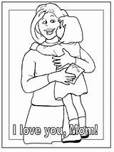 Coloring Mother Pages Printable Daughter Mom Mothers Kids Happy Mommy Kissing Color Hugging Father Card Print Ever Getcolorings Anime Getdrawings sketch template