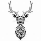 Zentangle Deer sketch template