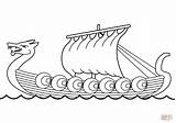 Viking Printable Pages Ships Drakkar Ship Template Coloring sketch template
