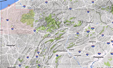 Exploring Pennsylvania With Topographical Maps Map Of The Usa