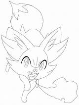 Fennekin Pokemon Coloring Pages Outline Getdrawings Pretty Print Getcolorings Drw sketch template