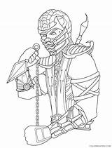 Mortal Kombat Coloring Pages Coloring4free Kahn Shao Scorpion Zero Sub sketch template