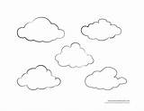 Template Cloud Coloring Printable Templates Pages Kids Weather Clouds Preschool Children Printables Craft Rain Sheet Sketch Timvandevall sketch template