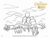 Christopher Robin Coloring Pooh Pages Sheets Winnie Activity Printable Disney Tigger August Action Hanger Maze Includes Door Print sketch template