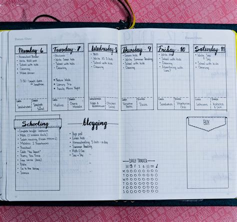 daily weekly  monthly bullet journal layout examples