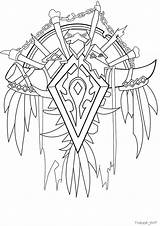Horde Crest Warcraft Starcraft Crests sketch template