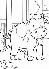 Cow Coloring Pages Easy Farm Animal Tulamama Sheets Print Printable Animals sketch template