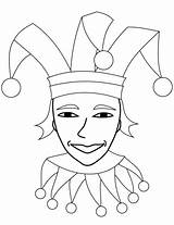Jester Coloring Pages Circus Face Template Drawing Printable Supercoloring sketch template