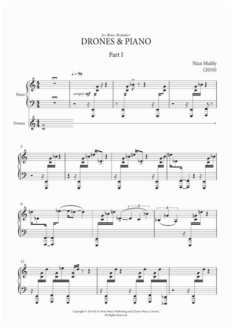 drones  piano piano sheet  onlinepianist