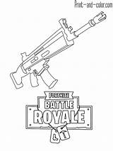 Fortnite Coloring Pages Royale Battle Scar Assault Rifle Color Print Colouring Sheets Malvorlagen Weapon Für Bilder Gun Nerf Ausmalbilder Choose sketch template