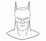 Batman Face Draw Drawing Drawings Easy Head Step Batmans Superhero Mask Line Paintingvalley sketch template
