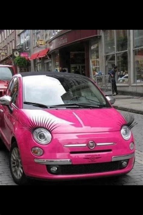 hot pink fiat with eyelashes cars and motorcycles pinterest mopar cars and sweet cars