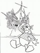 Coloring Pages Disney Pirate Pirates Ship Caribbean Mickey Mouse Cruise Disneyland Walt Color Drawing Duck Castle Donald Printable Mansion Haunted sketch template