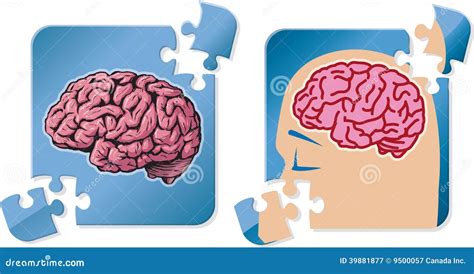 brain puzzle stock vector illustration  mind brain