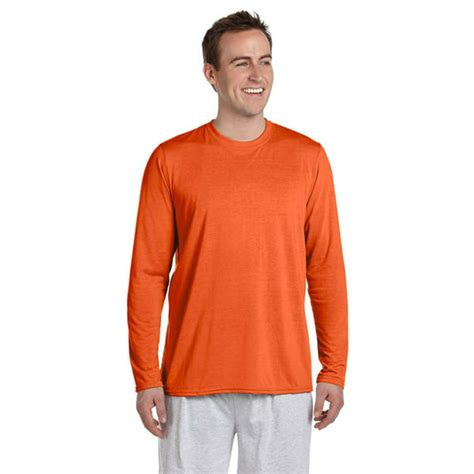 gildan  gildan adult performance  oz long sleeve  shirt orange