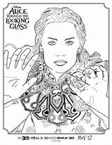 Alice Looking Glass Through Coloring Pages Sheets Colouring Disney Wonderland Kleurplaten Activity Printable Throughthelookingglass Print Adults Books Kleurplaat Printables Cheshire sketch template