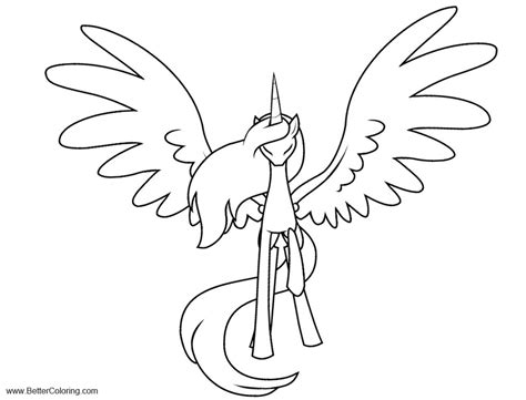 alicorn coloring pages lineart   clockwork  printable